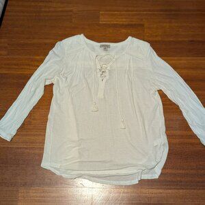 LUCKY BRAND LADIES BOHO CREAM TOP-SIZE MEDIUM-GOOD CONDITION
